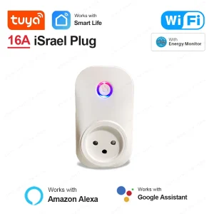 16A תקע ישראל Tuya תקע חכם Wifi שקע חשמל אלחוטי עובד עם Alexa Google Home Assistant Smart Life APP