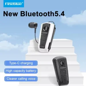 אוזניות אלחוטיות משודרגות Fineblue F910 Bluetooth באוזניות לוטוס עם קליפס, אוזניות חופשיות ונשלפות