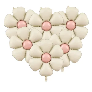 6 יחידות בלון פואיל אלומיניום בצבע ורוד מט קרם סוכריות דייזי בלון ילדה מסיבת יום הולדת חתונה קישוט