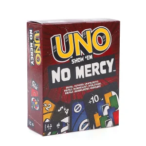משחק לוח Uno No mercy חדש לשנת 2025, 168 חלקים, קלפים UNO למשפחה ולמסיבות בידור, צעצועי קלפים UNO