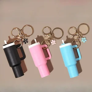 מיני מחזיק מפתחות סטנלי קאפ יצירתי תיבת אחסון מטבעות אביזרים מחזיק מפתחות תיק גב ידית קישוט