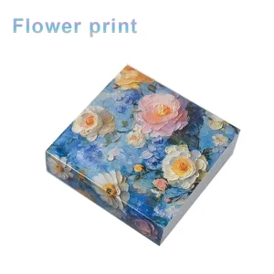 תיבת התאמה מודפסת רומנטית עם פרחי חלום ים, מקרון מרובה צבעים, מקל התאמה לחתונה, מסיבת מלון, פיקניק פרימיום בחוץ