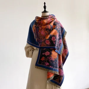 צעיפי ציור שמן לחורף 2025 מחימר ממומלץ רך חם קר עמיד ברוח עבה עטוף פשמינה טלית שמיכת נסיעה