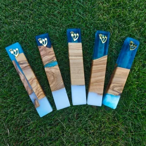 תיק מזין עץ עם סמל שין בעברית, תיק מזין ידני לקישוט דלתות, מזין יהודי לחגיגה דתית