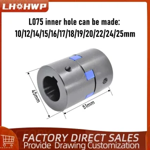 L075 D44.5L51 חיבור שלוש פה חור פנימי 10 12 14 15 16 17 18 20 22 24 25 מנוע סרוו/חיבור כוכב עם כוח סיבוב גבוה