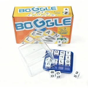 בוגל: משחק קוביות חיפוש במהירות של 3 דקות, משחק חיתוך מילים, משחק חיתוך קוביות, פאזל אותיות, משחק לוח אינטראקטיבי, אידיאלי למסיבות, מתאים כמתנת חג.