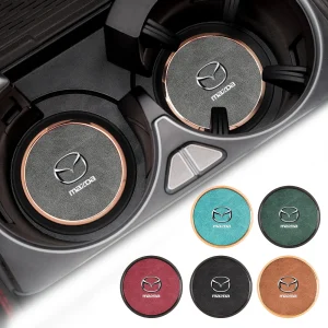 2 יחידות מחצלת עור לרכב לכוסות מים עבור מאזדה 2 3 5 6 אטנזה CX3 CX5 MX5 CX7 אקסלה CX30 CX90 CX60 CX50 RX8 מחזיק בקבוקים נגד החלקה