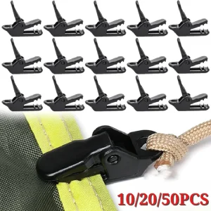 10/50/100 יחידות קליפסים לאוהל חיצוני עמידים ברוח, אוהלי קמפינג, צלליות שמש, קליפסי חבל רוח, קליפסים קבועים למגבות עמידים במים ושמן