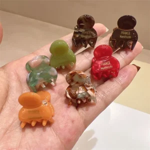 2 יחידות / מערכת מיני 2cm סיכת שיער קטנה מאצטט סיכות צד סיכות שיער אצטט לבנות סיכות שיער חמודות לנשים אביזרי שיער