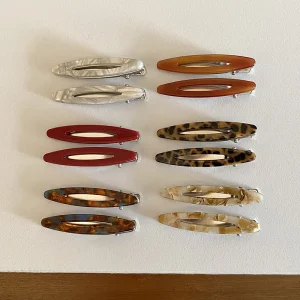 2 יחידות / מערכת קליפסים לשיער מאצטט ריקועים אובליים גיאומטריים סיכות צד סיכות שיער לנשים אביזרי שיער