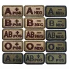 2.5*5CM, A B AB O POS-NEG דם סוג תגיות בד אפליקציה רקמה חוג ולולאה יצירתיות, יצירתיות צבאית על תרמיל