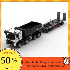 2057 חלקים משאית מרוץ טכנית FMX וקרוואן, דגם MOC, רכב מרוץ מהיר, לבני בנייה, מתנה יצירתית לחג המולד לבנים