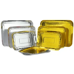 3 יחידות צלחות זהב כסף לשימוש חד פעמי למסיבות, טיולים ומסיבות, צלחת מזון לשימוש חד פעמי, עמידה במים ובשמן