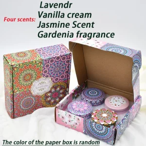 4 יחידות / קופסה סט נרות מרוחים מתנה דפוסים ערביים איסלמיים נר ריח צנצנת DIY זוגות ללא עשן נרות רומנטיים