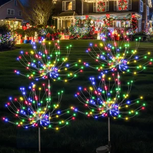 60/90/150/200 נורות פנדלים סולאריות LED לחוץ דקורטיביות בצבעים מרובים עמידות למים עם 8 מצבים לגינה ולדרך