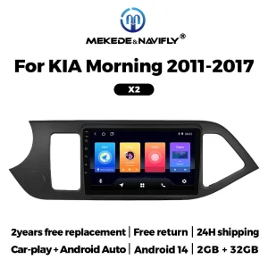 MEKEDE Android14 מולטימדיה רדיו לרכב All in one CarPlay Android Auto GPS ניווט נגן עבור KIA PICANTO Morning 2011-2017