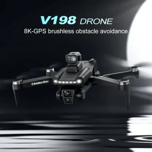 V198GPS רחפן 8K מצלמה HD מקצועית ESC Brushless מניעת מכשולים אופטיים מתקפלים Quadcopter Mini Dron