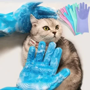 כפפת הסרת שיער לחיות מחמד חתול טיפוח כפפות ניקוי כלב חתול רחצה שמפו כפפת ניקוי חיות מחמד