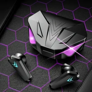 אוזניות גיימינג עם תצוגת LED, אוזניות אלחוטיות X15 TWS Bluetooth עם בקרת מגע ומיקרופון למחשבים ניידים וטלפונים ניידים