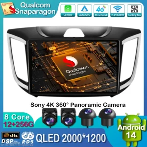 אנדרואיד 14 רכב אלחוטי אוטומטי עבור hydundai creta ix25 2015 2016 2017 2018 רכב 2019 נגן וידאו מולטימדיה נגן וידאו navi gps wifi