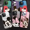 כיסוי טלפון Disney Mickey And Minnie עבור Apple iPhone 15 16 Plus 14 Pro 13 X XS Max 12 Pro 11 Pro Max XR 13 Pro Max כיסוי יוקרתי