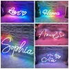 לוחות ניאון מותאמים אישית בצבעים מרובים עם אפשרות לכוונון שמות ניאון לחדר השינה ולקישוט חתונה, תאורת ניאון מותאמת אישית בצבעים RGB