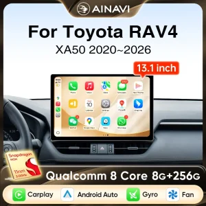 מולטימדיה לרכב Ainavi 13.1 עבור טויוטה RAV4 2020 2021 2022 2023 2024 XA50 אנדרואיד אוטו אלחוטי Carplay 4G רדיו לרכב מסך 2K