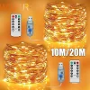 מחרוזת נורות LED USB באורך 5M/10M/20M עם חוט נחושת וכסף, עמידה במים, מתאימה לאירועי חג המולד וחתונות