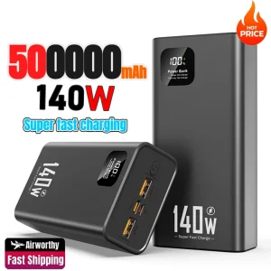 מטען נייד חיצוני נייד Xiaomi 500000mAh Power Bank 140W עם טעינה מהירה מאוד לאייפון, הואווי וסמסונג