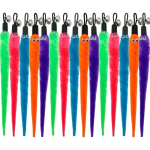 מילויי צעצועי חתולים בצורת תולעת, צעצוע חתולים אינטראקטיבי, תולעי חתולים להחלפה, אביזרים למילוי צעצועי חתולים, מילויי תולעי חתולים למקל חתולים