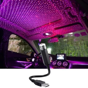 מיני LED רכב גג כוכב לילה אור מקרן אווירה Galaxy מנורת USB דקורטיבי מתכוונן עבור אוטומטי גג תקרת חדר דקור