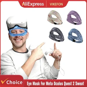מסיכת עין VIKEFON עבור Meta Oculus Quest 2 Sweat Band כיסוי משקפיים VR נושמת אוזניות מציאות מדומה עבור אביזרי Quest 2