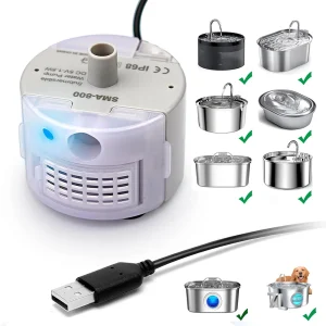 משאבת מים למזרנית לחיות מחמד מפלדת אל-חלד SMA-800 שקטה במיוחד USB (ללא תקע רק משאבת מים)