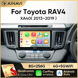 נגן מולטימדיה לרכב Ainavi עבור Toyota RAV4 RAV 4 XA40 2013-2019 RHD LHD Android 12 Auto Wireless Carplay Car Stereo DSP