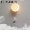 עיצוב חדש דף מנורת קיר קישוט מנורת pla חומר 3d הדפס אהיל אור אסטרונאוט טיפוס הירח סגנון ילדים lustres