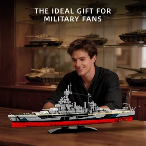 ערכות לבניית דגם צבאי של אוניית קרב אמריקאית USS Missouri בקנה מידה 1:300, מלחמת העולם השנייה, דגם לבנייה, מתנה לאספנים, מבוגרים וילדים, 2568 חלקים