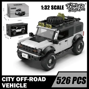 קוביות בנייה לרכבי ספורט בגודל 1:32 MOC עם תיבת תצוגה, מתנות לילדים