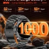 שעון חכם צבאי חדש 2026, סוללה 1000mAh, שיחות קוליות, מעקב GPS, עמידות למים 5ATM, טקטי, ספורט, כושר, לגברים