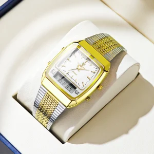 שעוני קוורץ דיגיטליים מסדרת LIEBIG לגברים ונשים, אופנתיים, עם תצוגה כפולה, זמן ספורט שבועי, עמידים במים עד 3 בר