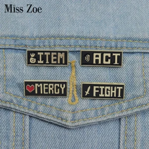 תג מרסי משחק Undertale סיכת אימייל יצירתיות קרטון מקושטת ברושים צווארון סיכת חזה תכשיטי אופנה אביזרי מתנה